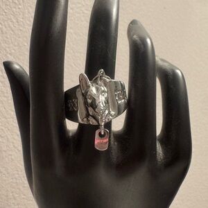 HARD JEWELRY Statement Doberman Head & Dog Tag Thick Band Steel Ring | 8.5